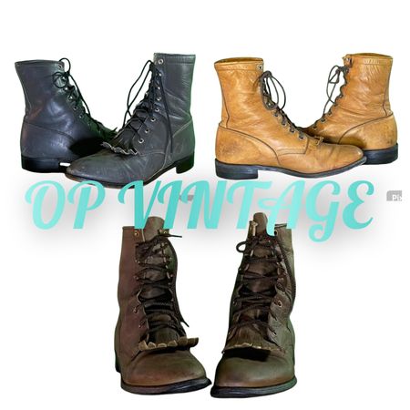 Op vintage 0068 Branded Harness Lace up Boots