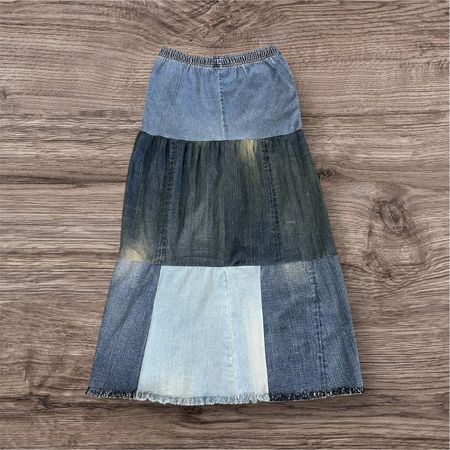 Fs-08 Upcycled denim long skirt