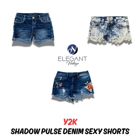 Y2K Shadow Pulse Denim Sexy Shorts - EV0477