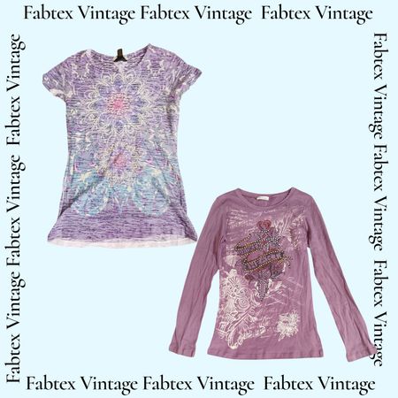 (FV-505) Y2K Glam Graphic Tops Bundle | T-shirts bébé Papillon, Paillettes et Imprimé Rétro