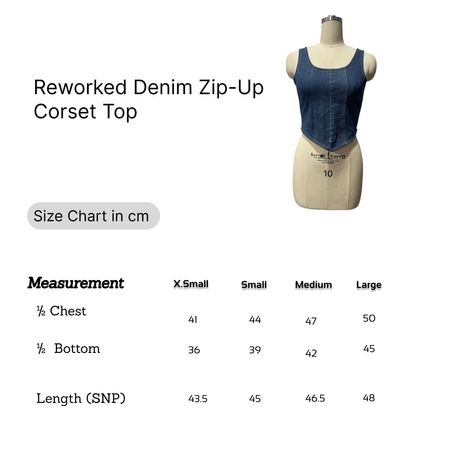 Top corset zippé en denim upcyclé SS25
