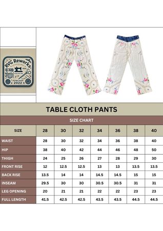 Pantalons en toile de table upcyclés