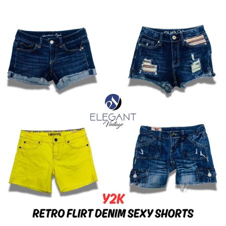 Y2K Retro Flirt Denim Sexy Shorts - EV0542