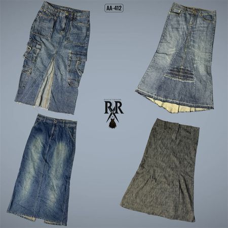 Y2K Britney Era Denim Maxi Skirts (AA-412)