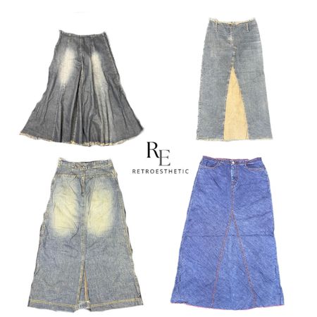 Y2K Britney Era Denim lange Röcke RE-2467