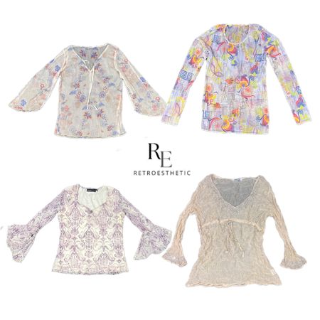 Y2K Nature Vibe Vollarm Tops RE-2468