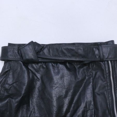 CR753 “Moto Reborn” Falda Mini de Cuero Vegano Reciclado