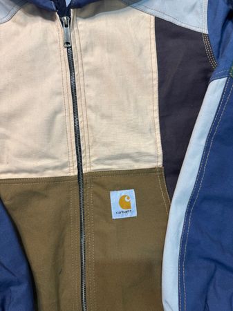 Carhartt rework style patchwork hoodie
