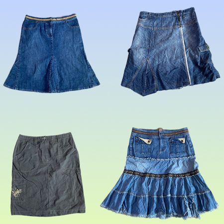 Y2K Einzigartige Denim-Midi-Röcke (TS-1511)