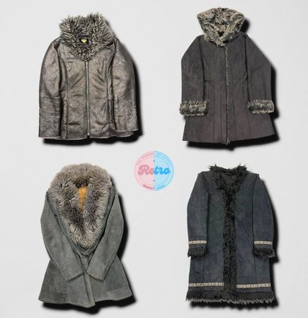 Shaggy Fur Collar Statement Afghan/Penny lane coats
