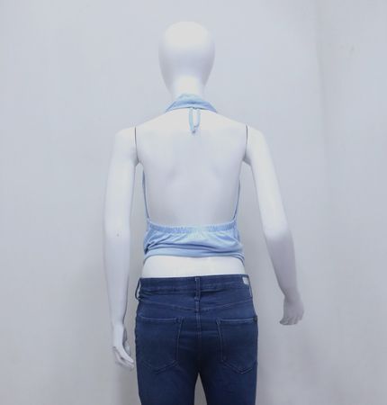 CR754 Upcycled  Halter Crop Top