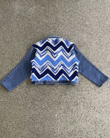 Upcycled Crochet & Denim Hybrid Jacket