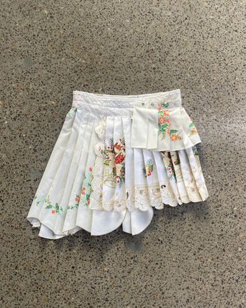 Upcycled Table Cloth Mini Skirt
