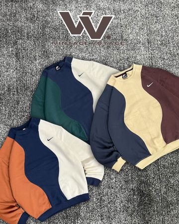 Nike reworked style patchwork crewneck sweatshirts #191125