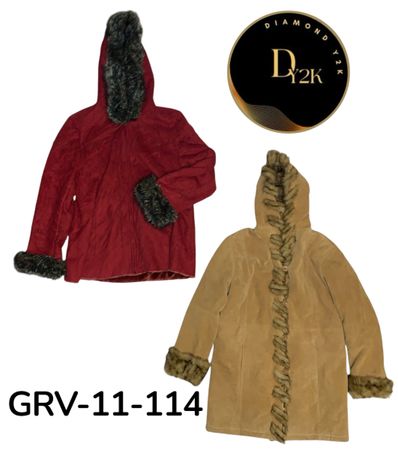Y2K Inspired Buffalo Coat – Soft Faux Fur Retro Jacket(GRV-11-114)