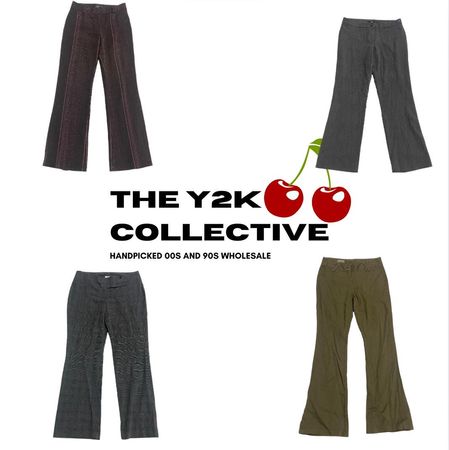 Y2K OfficeSiren Large Pantalon à Jambes Évasées Bundle (TYC15)