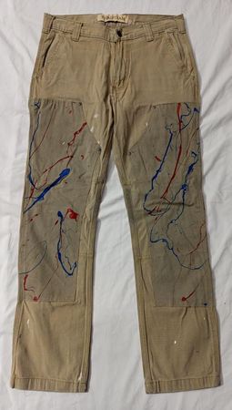 CR775 Upcycled Artisan Splatter-Paint Double Knee Work Pants