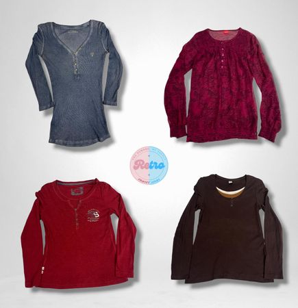 Y2k henley tops (E)