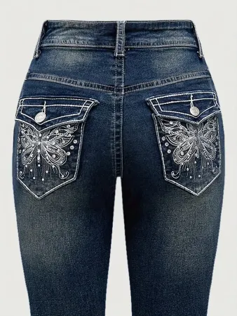 Embroidered Flares Jeans