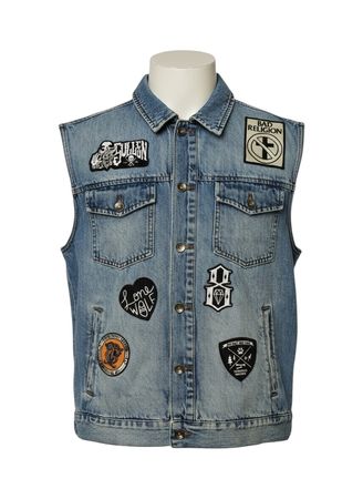 Gilet en denim pour homme Y2K