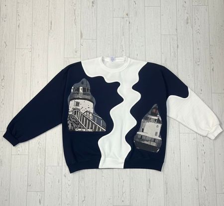 Sua de Moletom Reciclada Com Patches de Tapeçaria