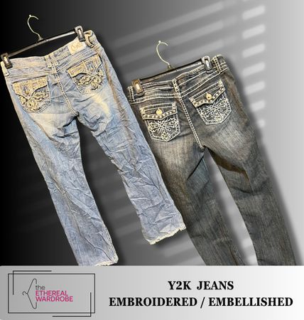Jeans de campana Y2K para mujeres