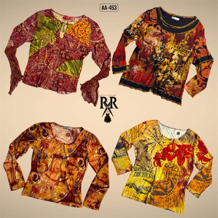 Y2K Grunge Camisas de Manga Longa (AA-453)