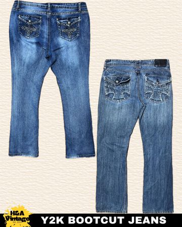 JEANS BOOTCUT BORDADOS OU DECORADOS Y2K