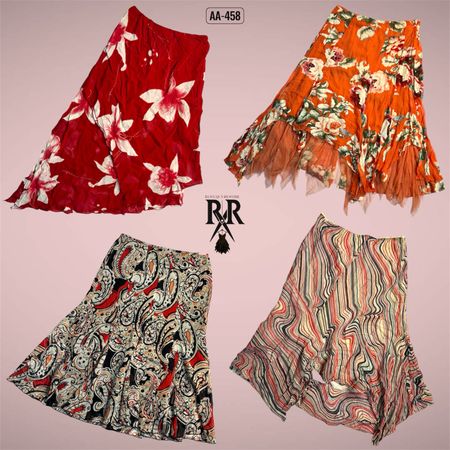 Y2K Wavy Mirage Flow Floral Skirts (AA-458)