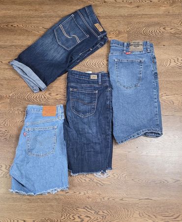 Mix branded denim shorts