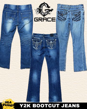 Y2K EMBROIDERED OR EMBELLISHED BOOTCUT JEANS