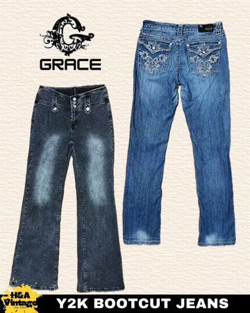 Y2K EMBROIDERED OR EMBELLISHED BOOTCUT JEANS