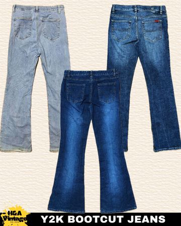 JEANS BOOTCUT BORDADOS OU ENFEITADOS Y2K