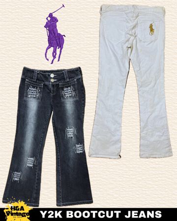 JEANS BOOTCUT BORDADOS OU ENFEITADOS Y2K