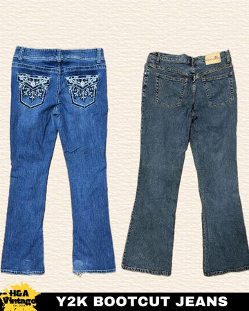 JEANS BOOTCUT BORDADOS OU ENFEITADOS Y2K