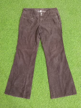 Pantalons en velours côtelé évasés Y2K