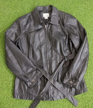 Y2K Leather Jacket zip Up Style