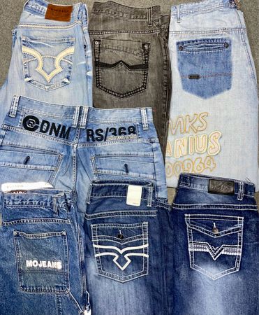 Y2K embroidered jeans for Men’s baggy/straight