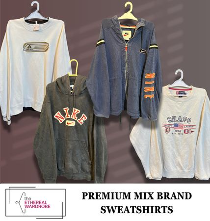 Vintage Mix Brands Sweatshirts including Nike, Adidas, Reebok, Umbro, Nautica, Tommy hilfiger and other brands