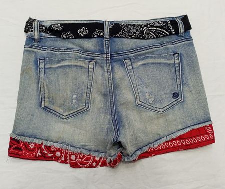 CR809 The Rebel Paisley Upcycled Denim Shorts