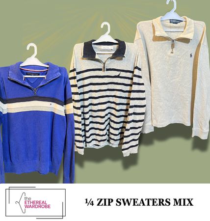 Branded 1/4 Zip sweaters including Ralph Lauren, Tommy hilfiger, Chaps and Nautica