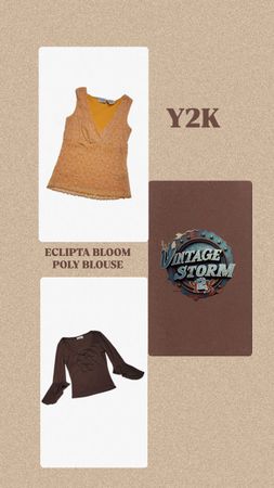 Y2k Eclipta Bloom Poly Blouse