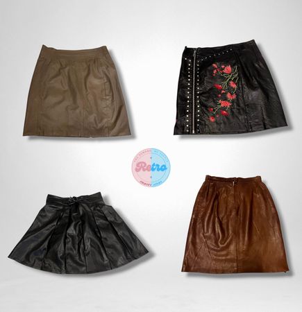 Biker Chic Embroidered Mini Skirts (E)