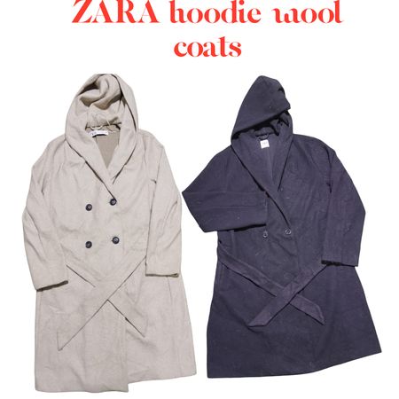 ZARA chaquetas de lana con capucha