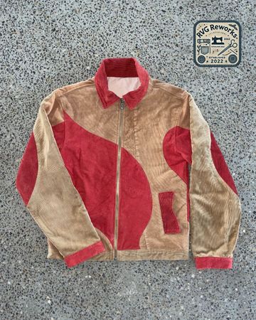 Veste en patchwork en velours côtelé recyclé