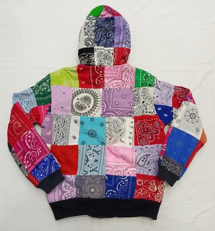 CR823 Upcycled Bandana Patch Hoodies