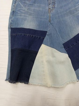 CR837 Upcycled Patchwork Denim Skirts