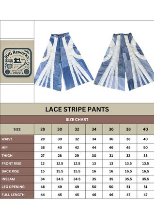 Upcycled Denim & Lace Wide-Leg Pants