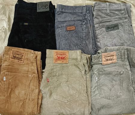 Lee, Levi's and Wrangler Corduroy pants