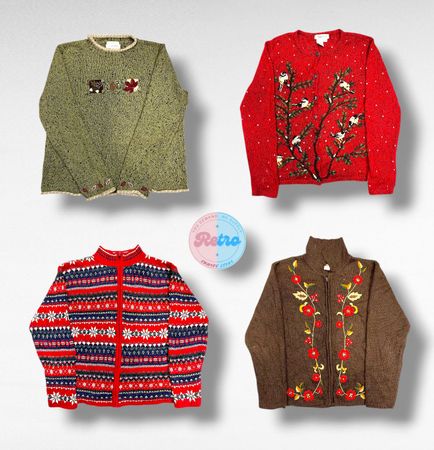 Y2Kビンテージテーマのカーディガン(R)